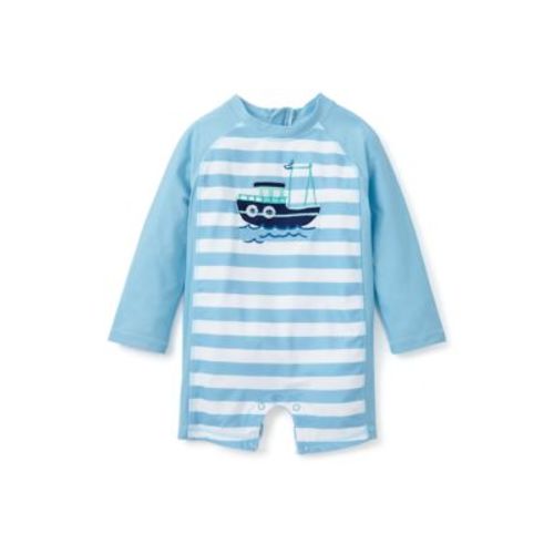 Baby Boys Crab Stripe One Piece Rash Guard