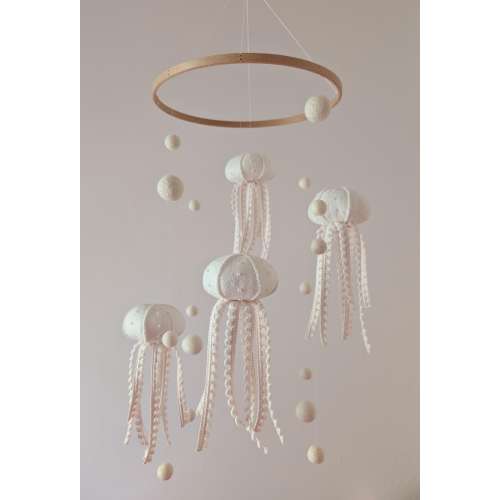 Neutral Ocean baby mobile, sea themed nursery, baby mobile with jellyfish, octopus crib mobile, dolphin cot mobile, sea life gift, baby gift