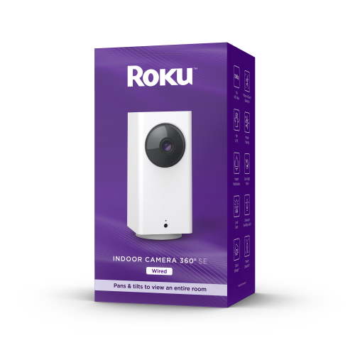 Free Shipping! Roku Indoor Camera 360° SE Wi-Fi Connected 1080p Security Surveillance with Night Vision
