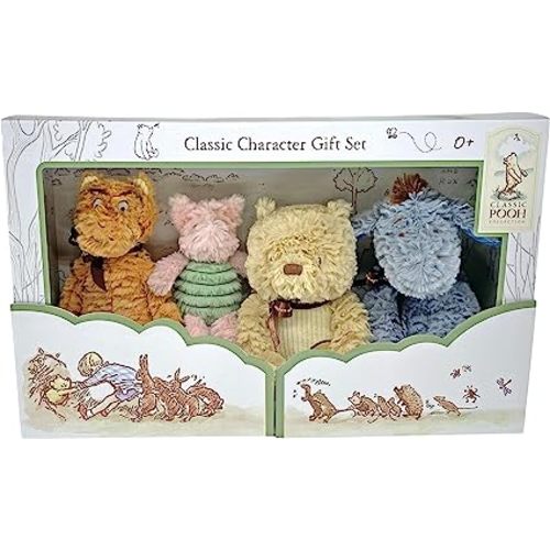 KIDS PREFERRED Disney Baby Classic Winnie The Pooh and Friends 4 Piece Plush Collector Set Stuffed Animals