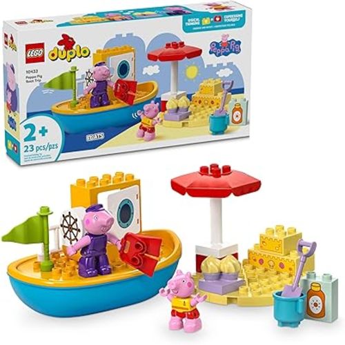 LEGO DUPLO Peppa Pig Boat Trip Bath Toy, Building Block Learning Set for Preschool Kids with 2 Peppa Pig Figures Included, Water Toy Gift Idea for Toddlers Ages 2 and Up, 10432