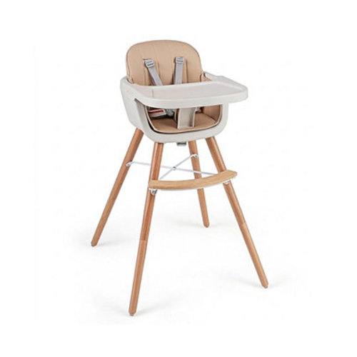 Baby 6-in-1 Convertible Wooden High Chair with Detachable Legs