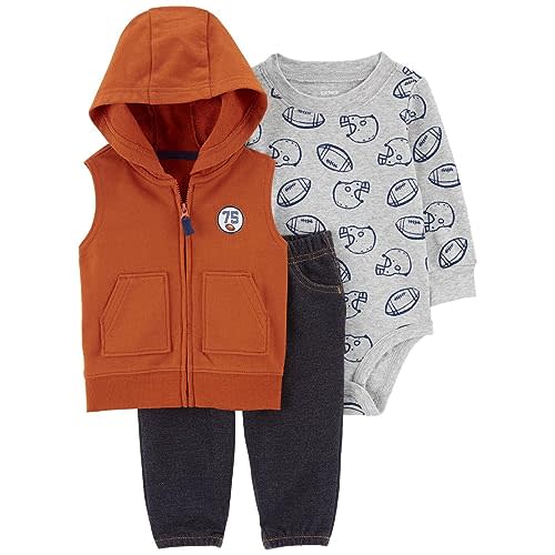 Carter's Baby Boys' 3 Piece Plaid Patch Little Vest Set