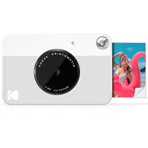 KODAK Printomatic Full-Color Instant Print Digital Camera, Zink 2x3" (5.1x7.5 cm) Sticky-Back Photo Paper, 5MP, Portable, Creative Fun Gift for Birthday, Christmas, Holiday, Grey