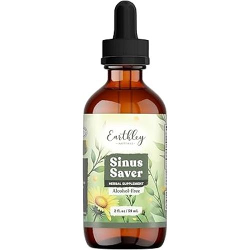 Earthley Wellness Sinus Saver, Natural Remedy, Free of Allergens, Parabens, and Preservatives, Helps Boost Vitamin C (2 oz, Alcohol Free)