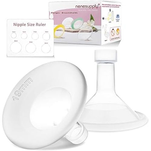 Nenesupply 19mm Soft Flange Compatible with Medela Breast Pump Parts Replace 19mm Flange for Medela Accessories Compatible with Pump in Style Parts Symphony Swing Harmony Pump and Personalfit Flex