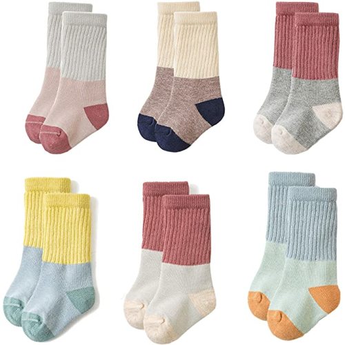 Toddler Baby Girls Boys Socks - Cotton Crew Socks for Baby Gifts Pack - 3-12 Months