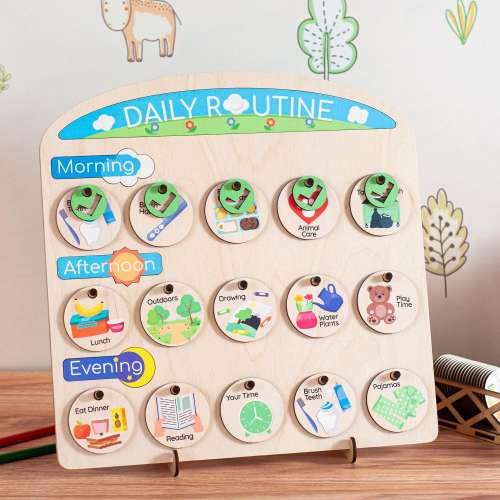 Kids Activity Board: Wooden Routine Chart for Toddler Daily Schedule Gift