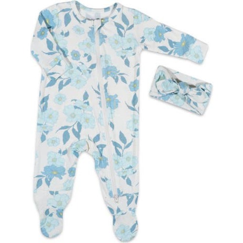 Jersey Long Sleeve Footie & Head Wrap Set, Newborn