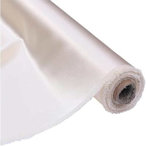 Byitre 16 Momme 100% Pure Mulberry Silk Fabric - 44 Inches Wide Charmeuse Silk, 1 Yard for Pajamas, Shirts or DIY Crafts(Ivory)