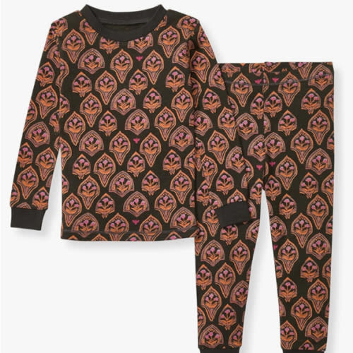 Burt's Bees Baby Girls' Pajamas, 2-Piece Long Sleeve Tee and Pants Organic Cotton PJ Set