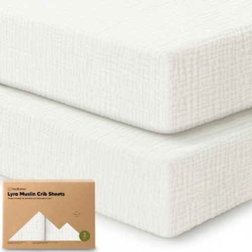KeaBabies Lyra Muslin Crib Sheets for Boys, Girls, 2pk 52x28 Cotton Baby Crib Mattress Sheets Fitted, Soft, Breathable