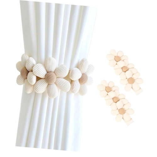 Fuliko Sunflower Curtain Tiebacks-2 Pack | Daisy Curtain Holdbacks | Curtain Tiebacks | Curtain Ties | Curtain Ties for Bedroom Window ()