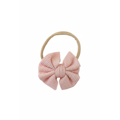 Lovely Pink Bamboo Waffle Bow Headband