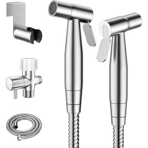 Arofa Handheld Bidet Sprayer for Toilet - 2 Pack Bidets Faucet for Existing Toilets Cloth Diaper Jet Sprayer, Stainless Steel Muslim Shower with Bidet Hose for Feminine Wash