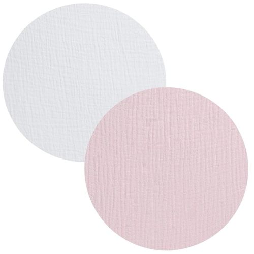 Muslin Bassinet Sheet Compatible with Graco Pack n-Play Dome LX Bassinet(not playard), 2 Pack Cotton Stylish Boho Fitted Bassinet Sheets Super Soft for Baby White & Pink