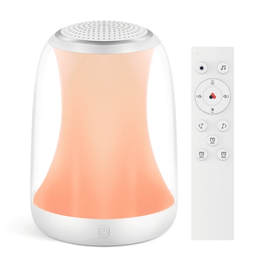 Hotmoon Baby Nursery Night Light Sleep Sound Machine, 27 Soothing Sounds, 8 Color-Changing, RF Remote Control, Timer, Child Nursing, Toddler Soothing
