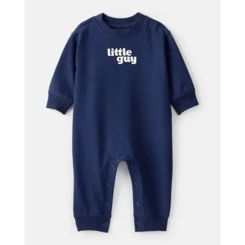 Baby Boy Little Guy' Cotton Long-Sleeve Jumpsuit - Navy | Carter's