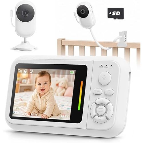 Baby Monitor with Camera and Audio, 2.8" Screen No WiFi Baby Monitor for Nursery and Travel, Portable Baby Camera Monitor with Auto Night Vision, VOX, 2-Way Talk, Temperature Sensor & Lullabies