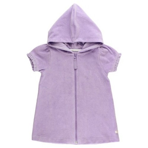 RuffleButts Girls Terry Full-Zip Cover Up - Lavender, 6-12 Months