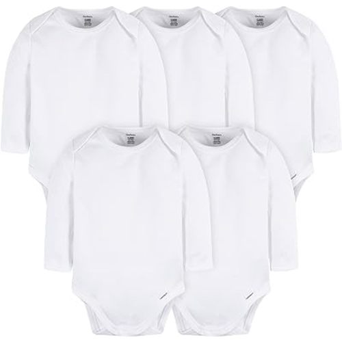 Gerber Unisex Baby Long Sleeve Solid Onesies Multi-pack Interlock 180 Gsm