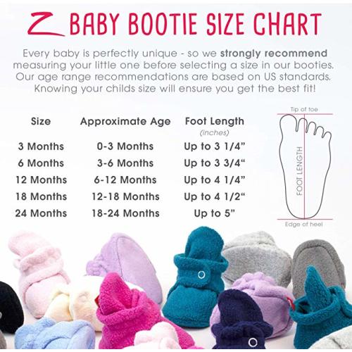 Zutano Cozie Fleece Baby Booties, Unisex, For Newborns and Infants - 3 Months - Heather Gray