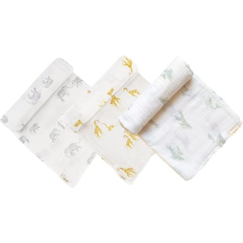 PEHR Organic Cotton Muslin Swaddle 3-Pack, for Them | Extra-Soft & Breathable Baby Blankets | 47" x 47" / 119 x 119 cm | Multi-Use Nursery Essential | Ethically Made & AZO-Free Dyes