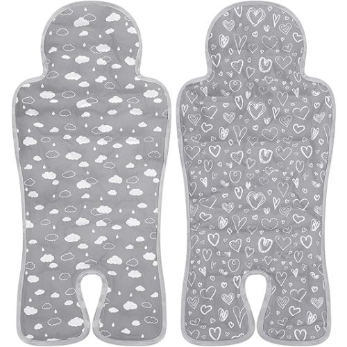 Pinkunn 2 Pcs Gel Car Seat Cooling Pad for Baby Summer Breathable Ice Cushion Multifunctional Ice Stroller Cooler Mat for Stroller Baby Dining Chair Child Safety Seat(Assorted Color,Heart, Cloud)