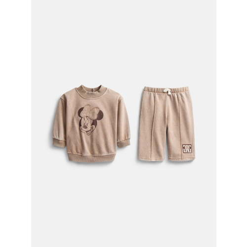 Minnie Mouse Baby Girls Mock Neck Sweatshirt and Pants Set, 2 Piece, Sizes 0/3M-24M