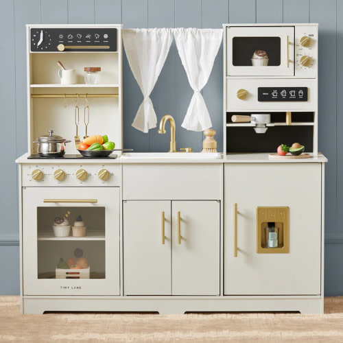 Tiny Land Play Kitchen with Running Water - Aqua Kitchen In Cream