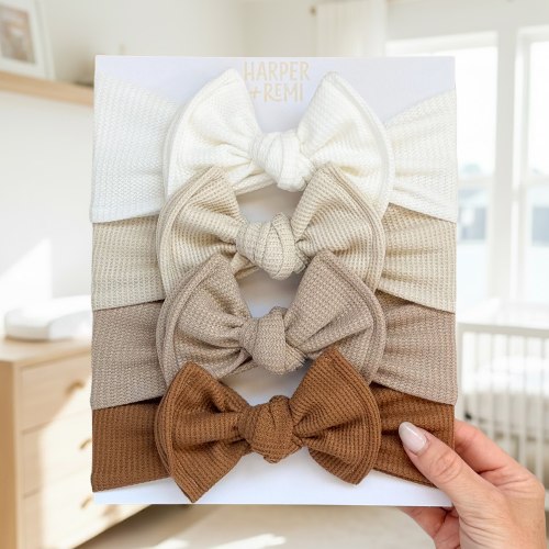 Everyday Neutrals | Waffle Baby Bow Bundle