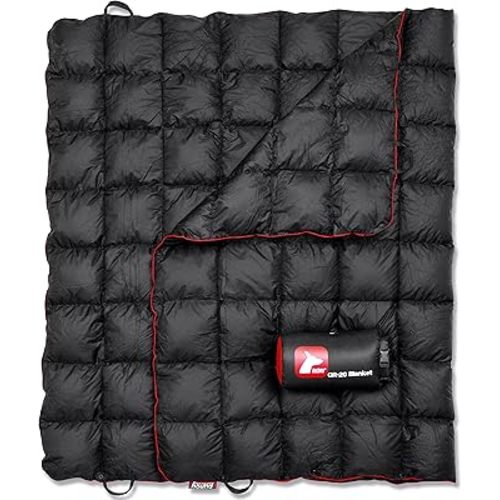 Horizon Hound Down Camping Blanket - Outdoor Travel Quilt | Sustainable, Insulated, Lightweight & Warm Gear for Sleep, Camping, Stadium, Hiking & Festivals | Water Resistant, Packable & Compact