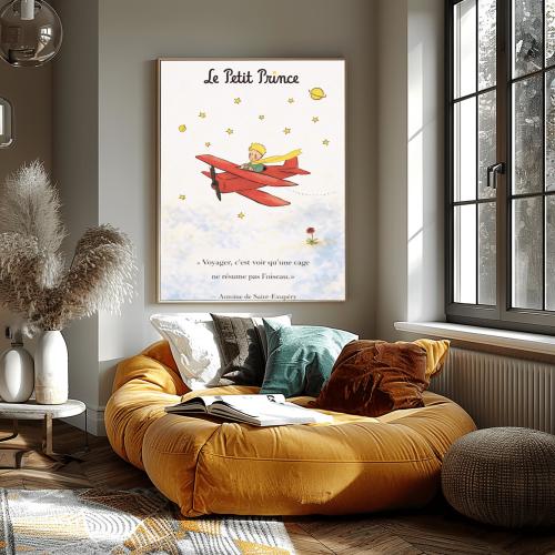 The Little Prince Red Airplane Watercolor Print – Aviation Nursery Art