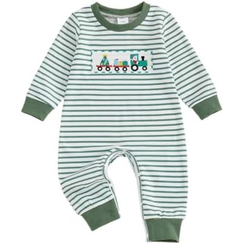 Baby Boy Girl Halloween Outfit Pumpkin Embroidery Stripe Romper Jumpsuit Bodysuit Fall Winter Clothes