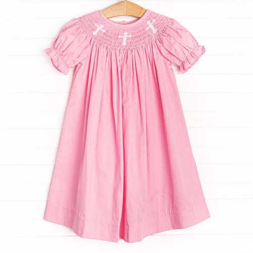Easter Wishes Smocked Bishop Dress, Pink – Stitchy Fish