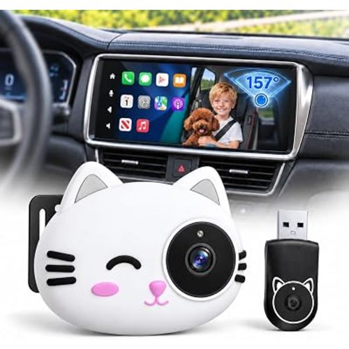 2-in-1 Baby Car Camera&Wireless CarPlay Adapter,1080P Baby Monitor