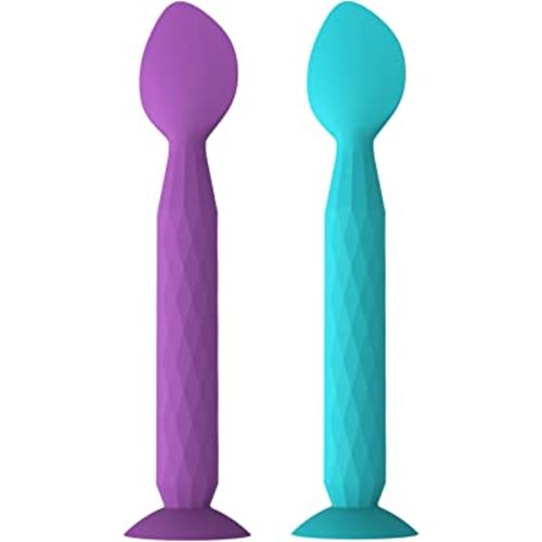 Youngso Diaper Cream Spatula - Diaper Cream Applicator with Suction Cup Base - Hygienic and Easy to Clean -Butt Spatula for Baby Essentials -Baby Shower Gifts - 2 Pack,Blue & Purple