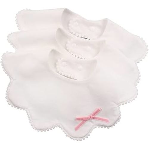 JANGANNSA 3 PCS Flower Baby Bibs Infant Burp Clothes for Baby Girls Saliva Towel Cotton Infant Toddler Girls Bibs(3 PCS -B)