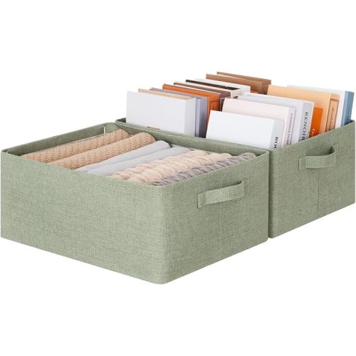 GRANNY SAYS Storage Basket for Shelves, Storage Bins, Light Taupe, 2-Pack