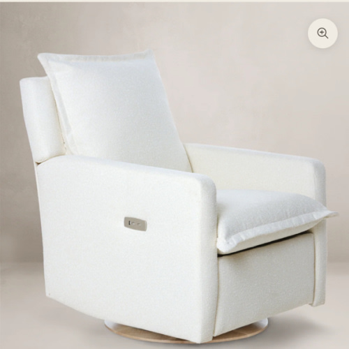 High Performance Bouclé Oyster | Flynn | Swivel Nursery Recliner | Oilo™ Studio