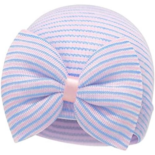 Olreco Newborn Hats for Girls - Baby Hats 0-6 Months Newborn Hospital Beanie Baby Girl Headbands Bows Nursery