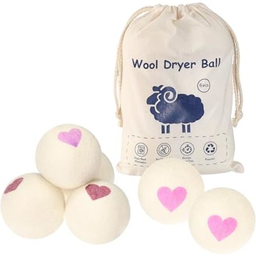 Wool Dryer Balls Reusable Natural Fabric Softener 100% New Zealand Wool Balls for Dryer Reduce Clothing Wrinkles and Saves Drying Time