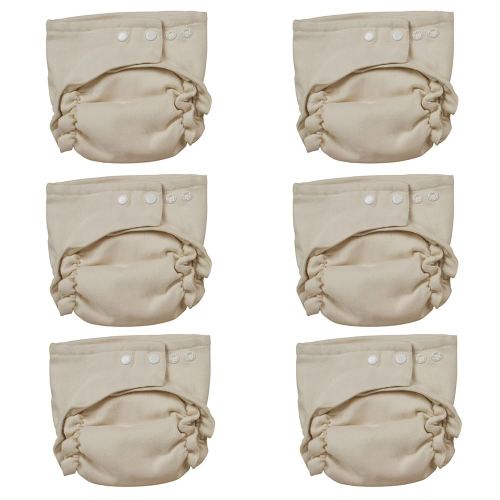 Osocozy Two Sized Fitted Cloth Diaper - 6 Count (Pack of 1) - Soft, Durable and Absorbent 100% Cotton Birdseye Weave Material. Easy to Use Snap Closures. Size 1 Fits 7-18 lbs