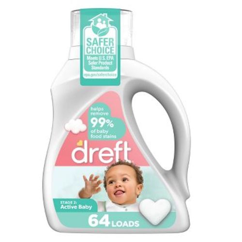 Dreft Original Stage 2 Active Baby HE Liquid Laundry Detergent 64 Loads - 92 fl oz