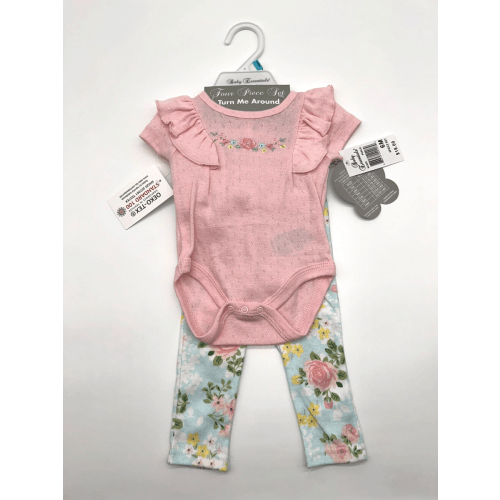 NWT Baby Essentials Girls 6M 4pc Floral Outfit Set