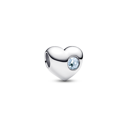 Engravable Sea Aqua Blue Stone Heart Charm