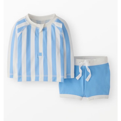 Striped Rashguard Set - 6-12 Months