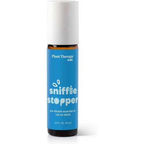 Plant Therapy Kids Sniffle Stopper Essential Oil Blend Pre-Diluted Roll-On 10 mL (1/3 oz) Respiratory Support Blend 100% Pure, Natural Aromatherapy, Therapeutic Grade