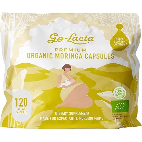 Go-Lacta® 100% Organic Moringa Capsules for Breastfeeding Moms, 120 Capsules
