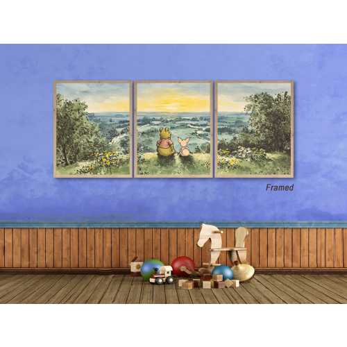 Winnie the Pooh Nursery Art, 16 x 20 inch, Unframed paper print, 3 panels